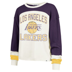 Cream Los Angeles Lakers '47 Women's Curve Raglan Long Sleeve T-Shirt | NBA