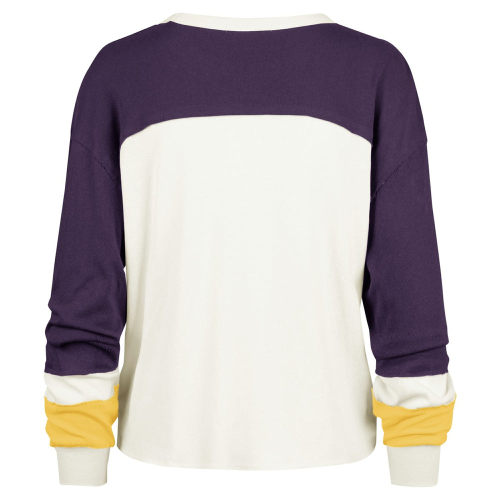 Cream Los Angeles Lakers '47 Women's Curve Raglan Long Sleeve T-Shirt | NBA