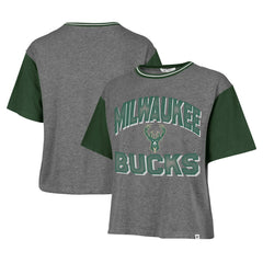 Gray Milwaukee Bucks '47 Women's Rise Clubhouse Ziggy Color Block T-Shirt | NBA