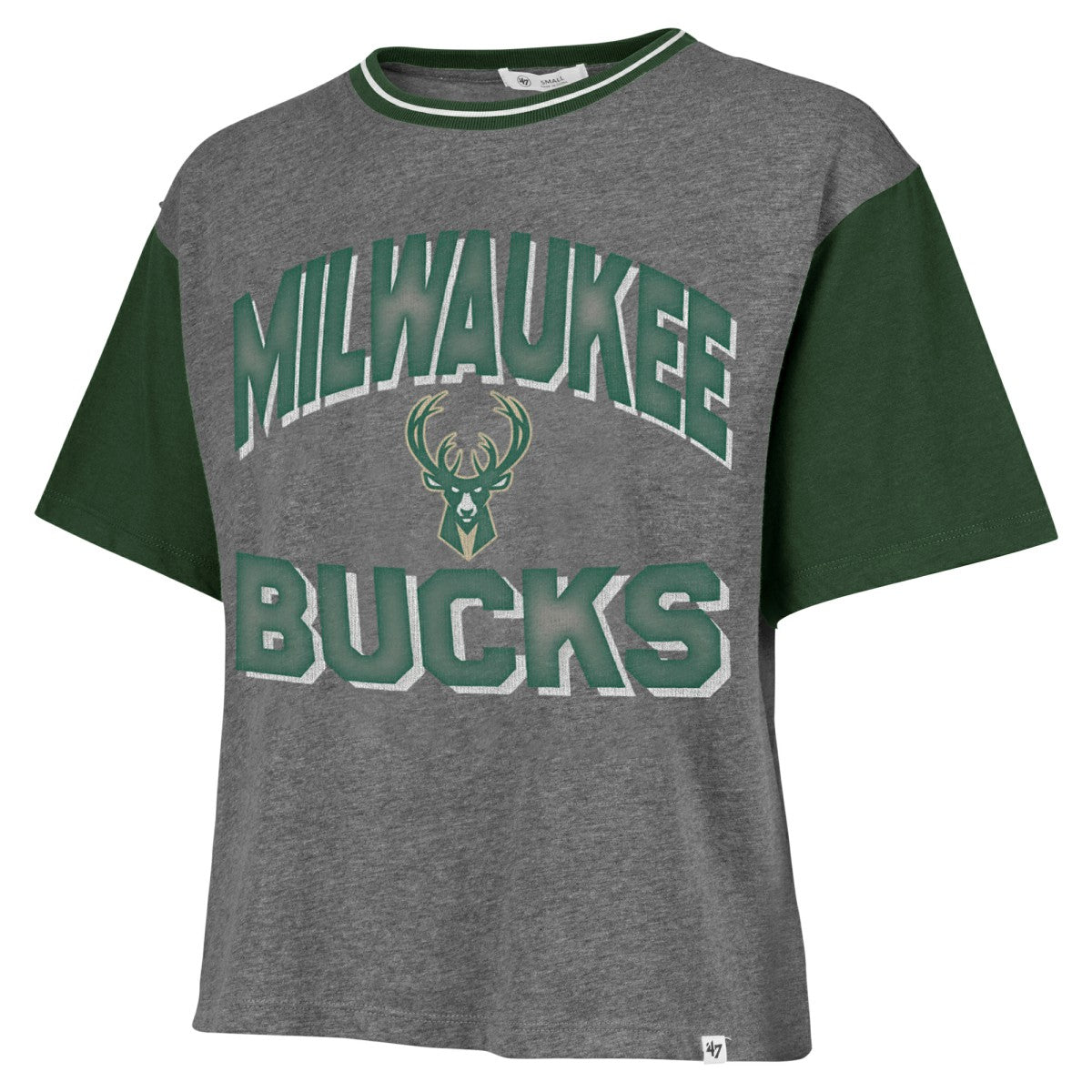 Gray Milwaukee Bucks '47 Women's Rise Clubhouse Ziggy Color Block T-Shirt | NBA