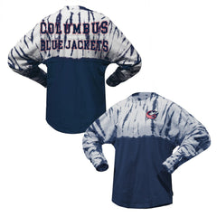 Columbus Blue Jackets Spirit Jersey Unisex Crystal Half Dye Long Sleeve T-Shirt -  NHL T-shirts