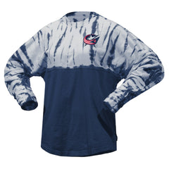 Columbus Blue Jackets Spirit Jersey Unisex Crystal Half Dye Long Sleeve T-Shirt -  NHL T-shirts