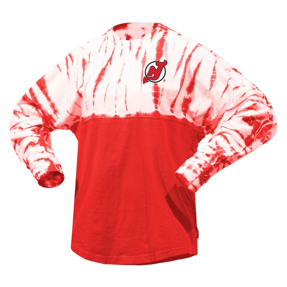 New Jersey Devils Spirit Jersey Unisex Crystal Half Dye Long Sleeve T-Shirt -  NHL T-shirts