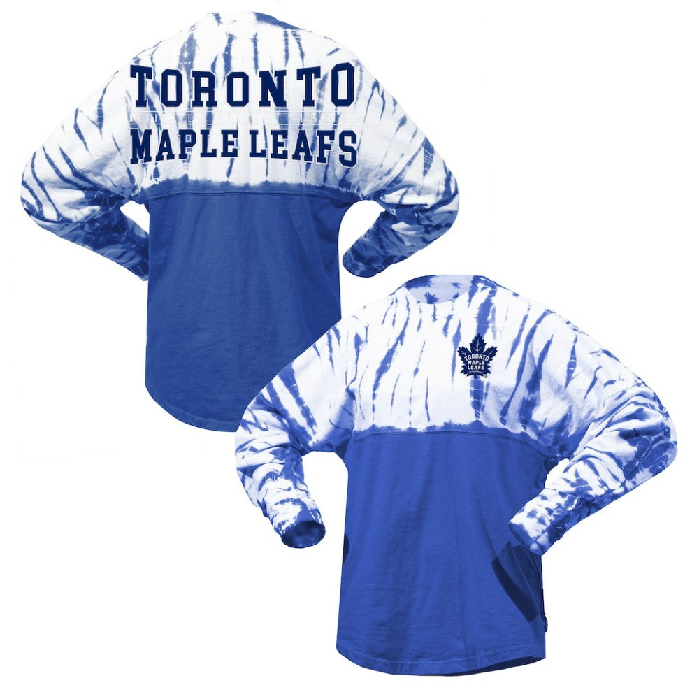 Toronto Maple Leafs Spirit Jersey Unisex Crystal Half Dye Long Sleeve T-Shirt -  NHL T-shirts
