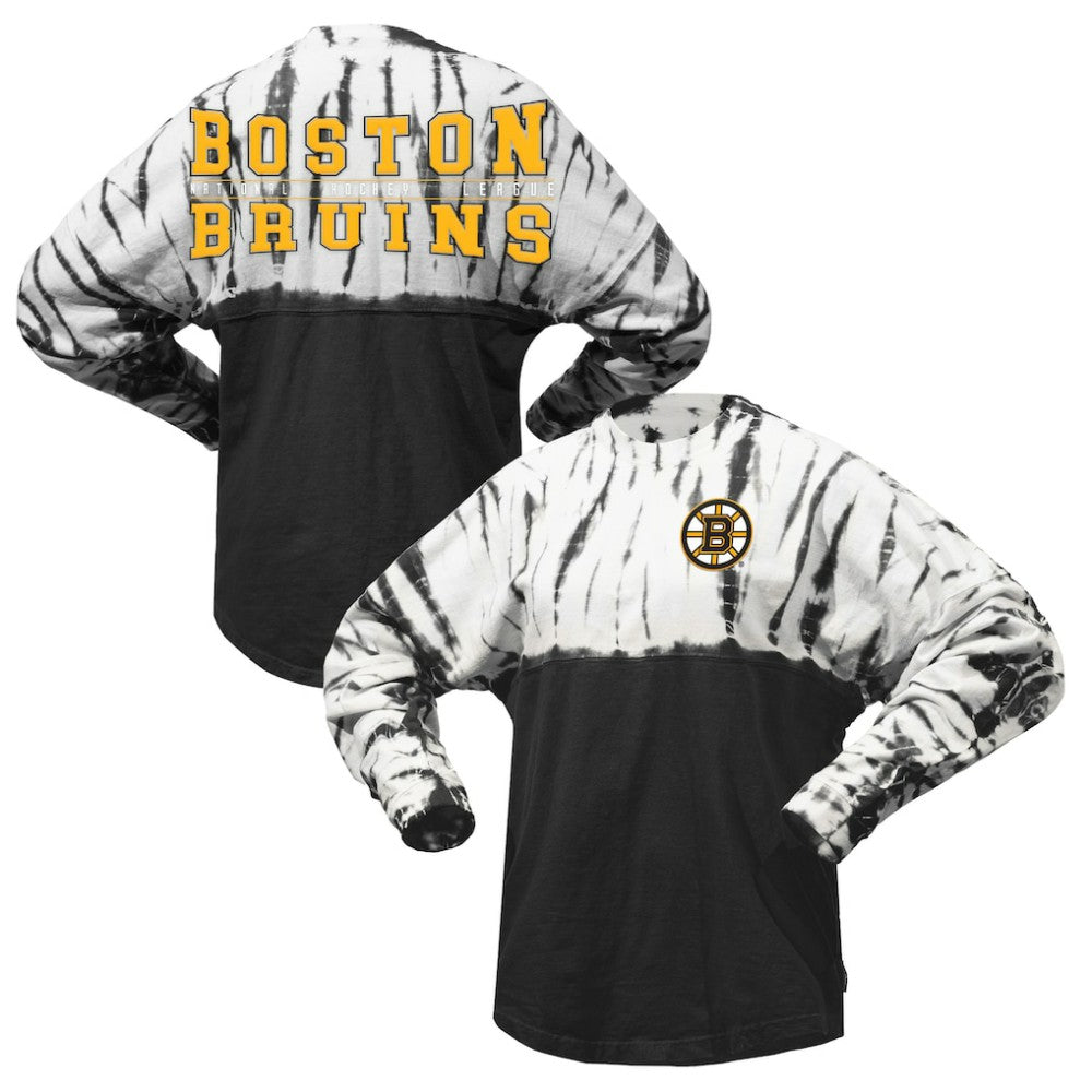 Boston Bruins Spirit Jersey Unisex Crystal Half Dye Long Sleeve T-Shirt -  NHL T-shirts