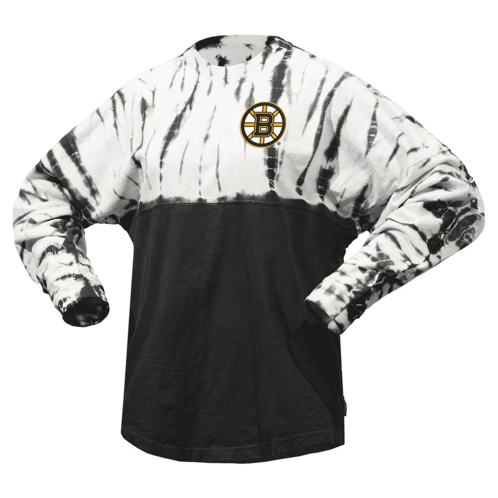 Boston Bruins Spirit Jersey Unisex Crystal Half Dye Long Sleeve T-Shirt -  NHL T-shirts