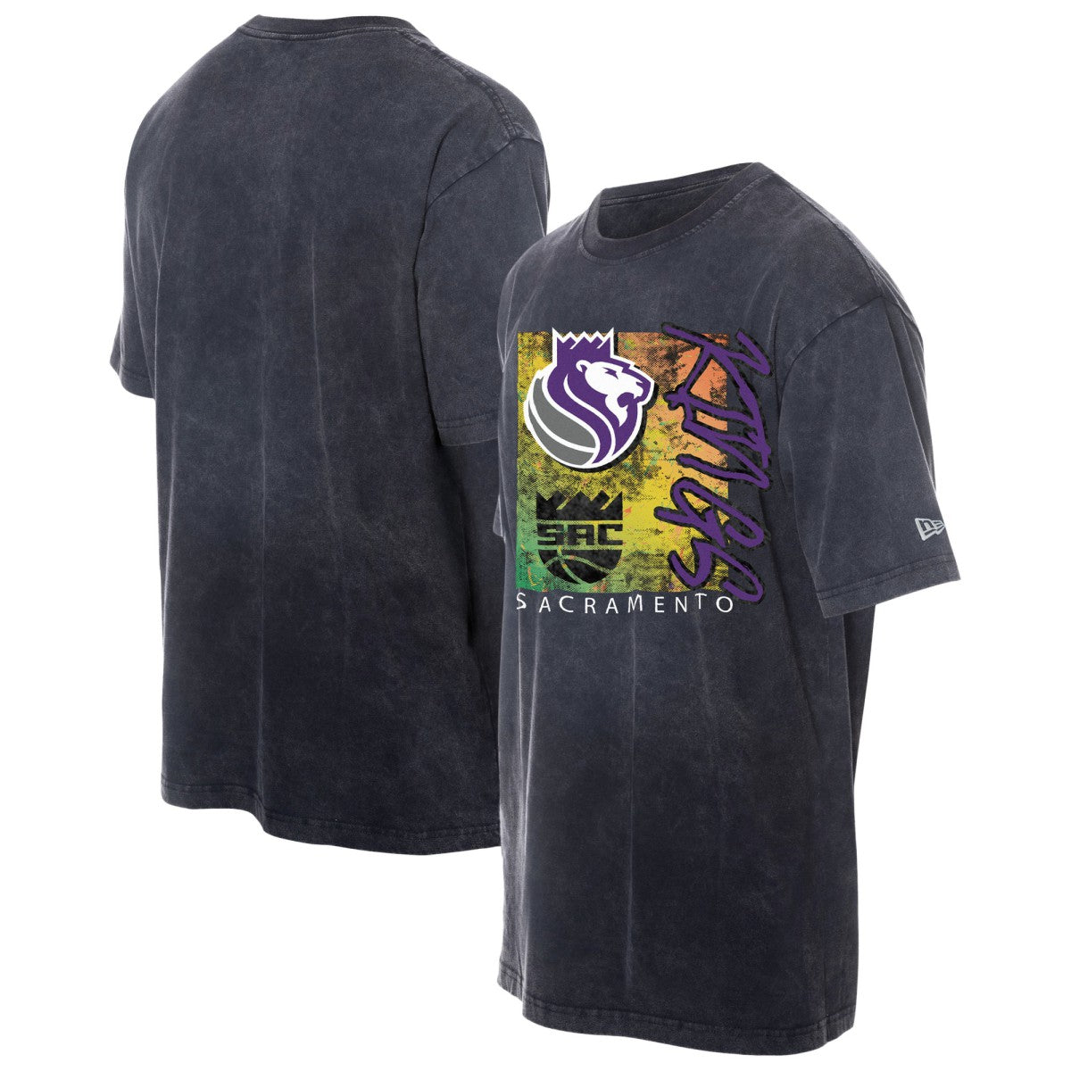 Black Sacramento Kings Distressed Sport Classics Enzyme Washed T-Shirt | NBA