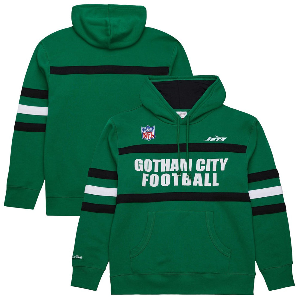 New York Jets Vintage Logo Head Coach Fleece Pullover Hoodie | NFL Discount