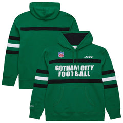 New York Jets Vintage Logo Head Coach Fleece Pullover Hoodie | NFL Discount