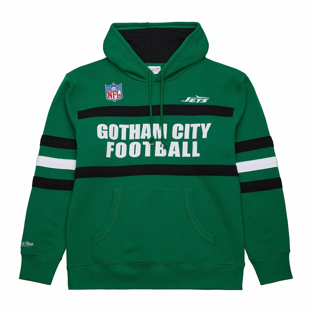 New York Jets Vintage Logo Head Coach Fleece Pullover Hoodie | NFL Discount
