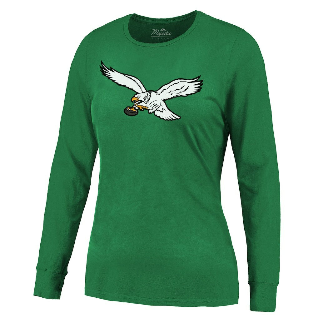 Philadelphia Eagles Saquon Barkley  Majestic Threads Women's Name & Number Long Sleeve T-Shirt | NFL Outlet