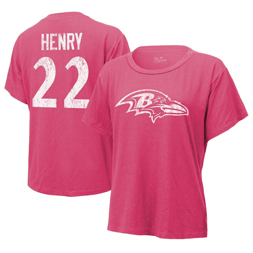 Baltimore Ravens Derrick Henry  Majestic Threads Women's Name & Number T-Shirt | NFL Outlet
