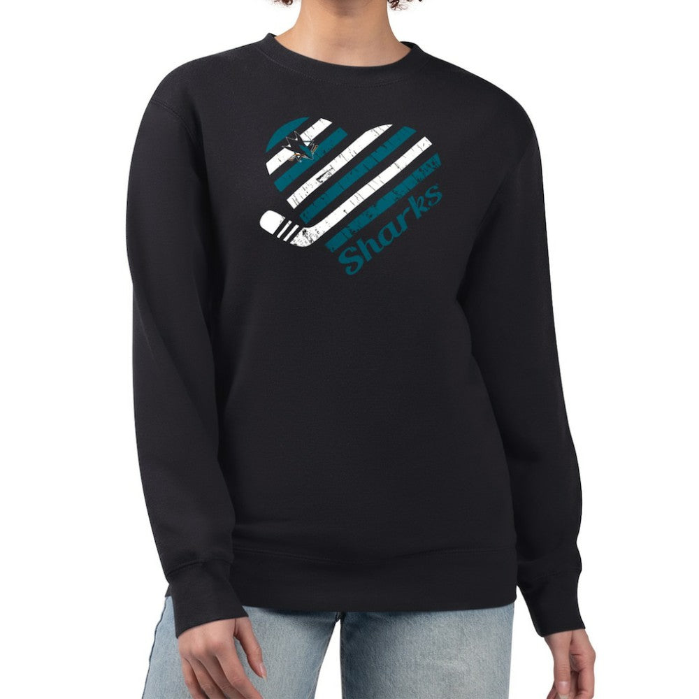 San Jose Sharks G-III 4Her by Carl Banks Women's Heart Graphic Pullover Sweatshirt -  NHL Sweatshirts