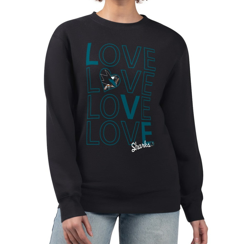 San Jose Sharks G-III 4Her by Carl Banks Women's Lots Of Love Team Logo Graphic Pullover Sweatshirt -  NHL Sweatshirts