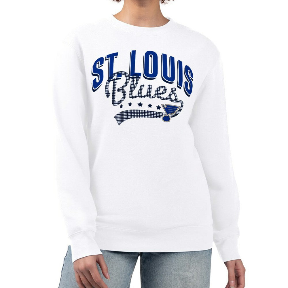 St. Louis Blues G-III 4Her by Carl Banks Women's Filigree Team Graphic Fleece Pullover Sweatshirt -  NHL Sweatshirts