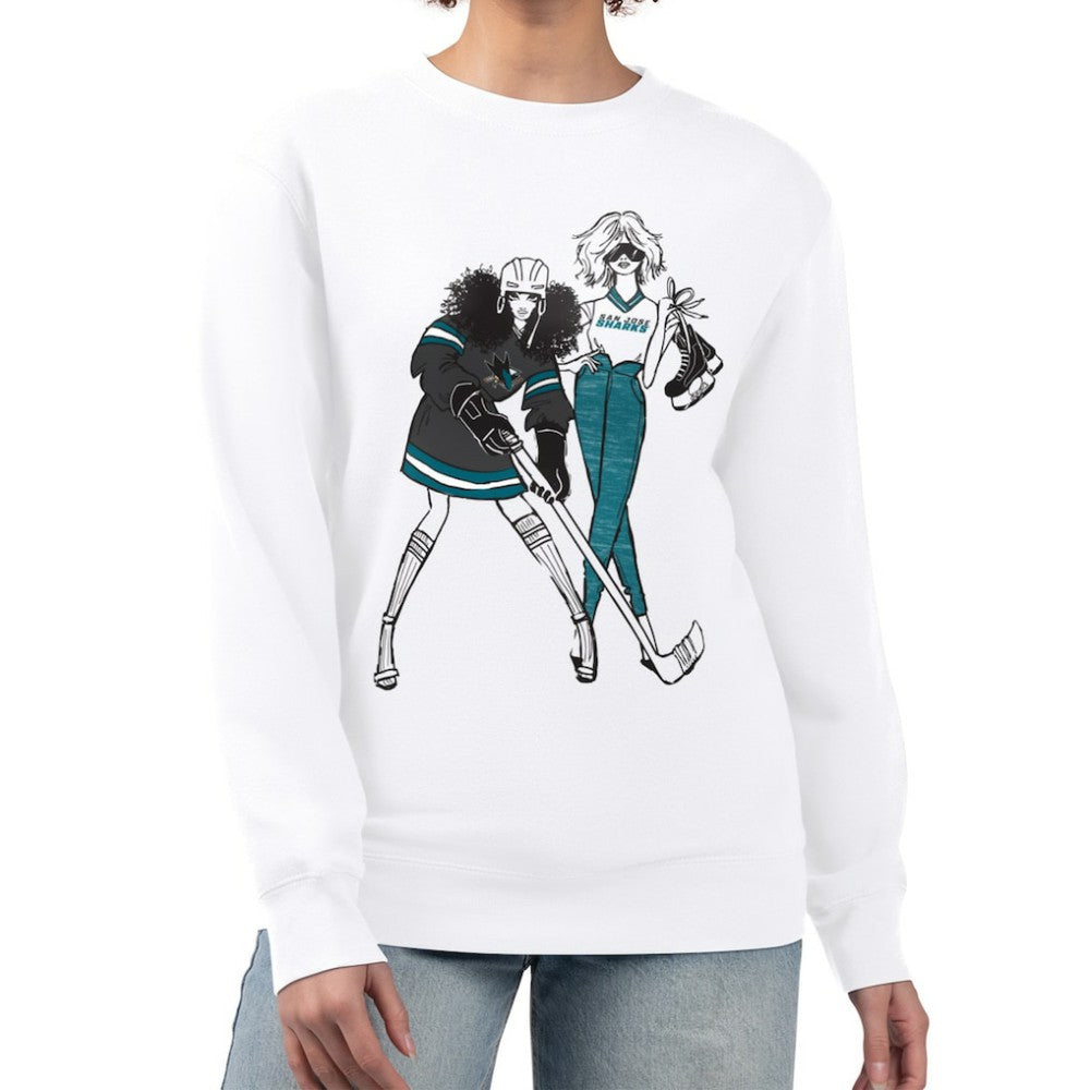 San Jose Sharks G-III 4Her by Carl Banks Women's Hockey Girls Team Graphic Fleece Pullover Sweatshirt -  NHL Sweatshirts