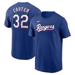 Evan Carter Texas Rangers Nike Fuse Name & Number T-Shirt - MLB T-shirts