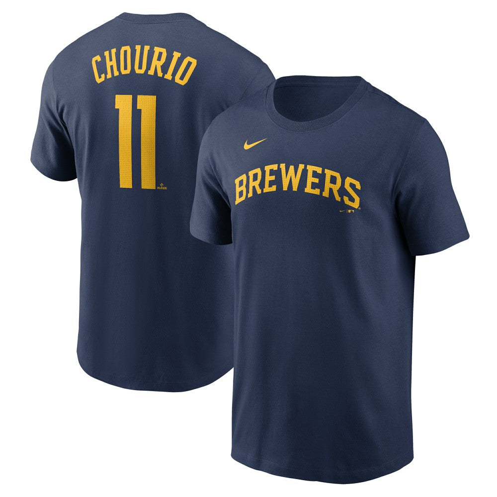 Jackson Chourio Milwaukee Brewers Nike Fuse Name & Number T-Shirt - MLB T-shirts