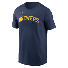 Jackson Chourio Milwaukee Brewers Nike Fuse Name & Number T-Shirt - MLB T-shirts
