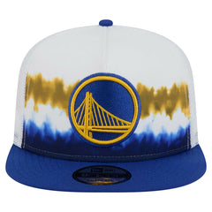 White/Royal Golden State Warriors Dip-Dye 9FIFTY A-Frame Trucker Snapback Hat sale | NBA
