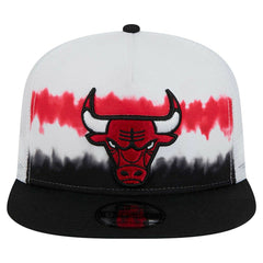White/Black Chicago Bulls Dip-Dye 9FIFTY A-Frame Trucker Snapback Hat | NBA