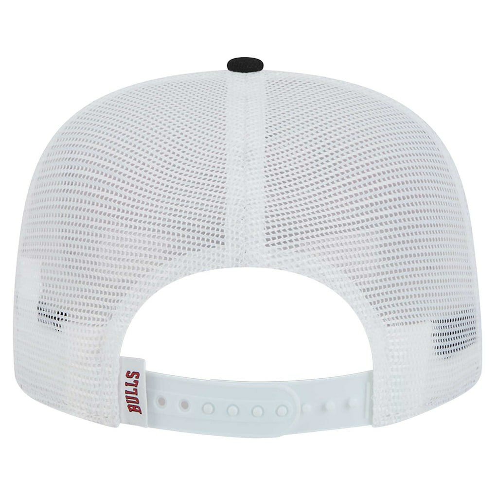 White/Black Chicago Bulls Dip-Dye 9FIFTY A-Frame Trucker Snapback Hat | NBA