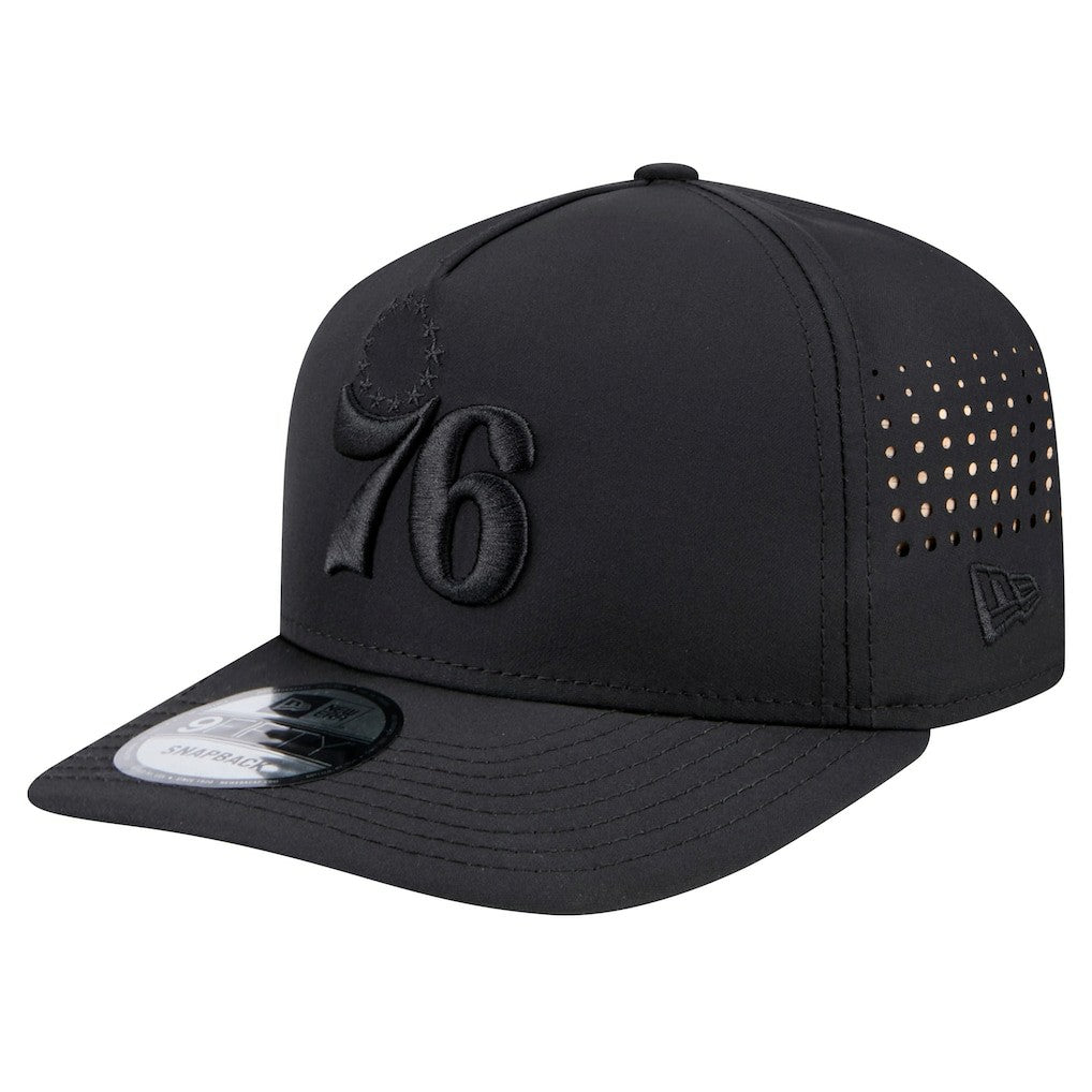Black Philadelphia 76ers Vented 9FIFTY A-Frame Snapback Hat | NBA