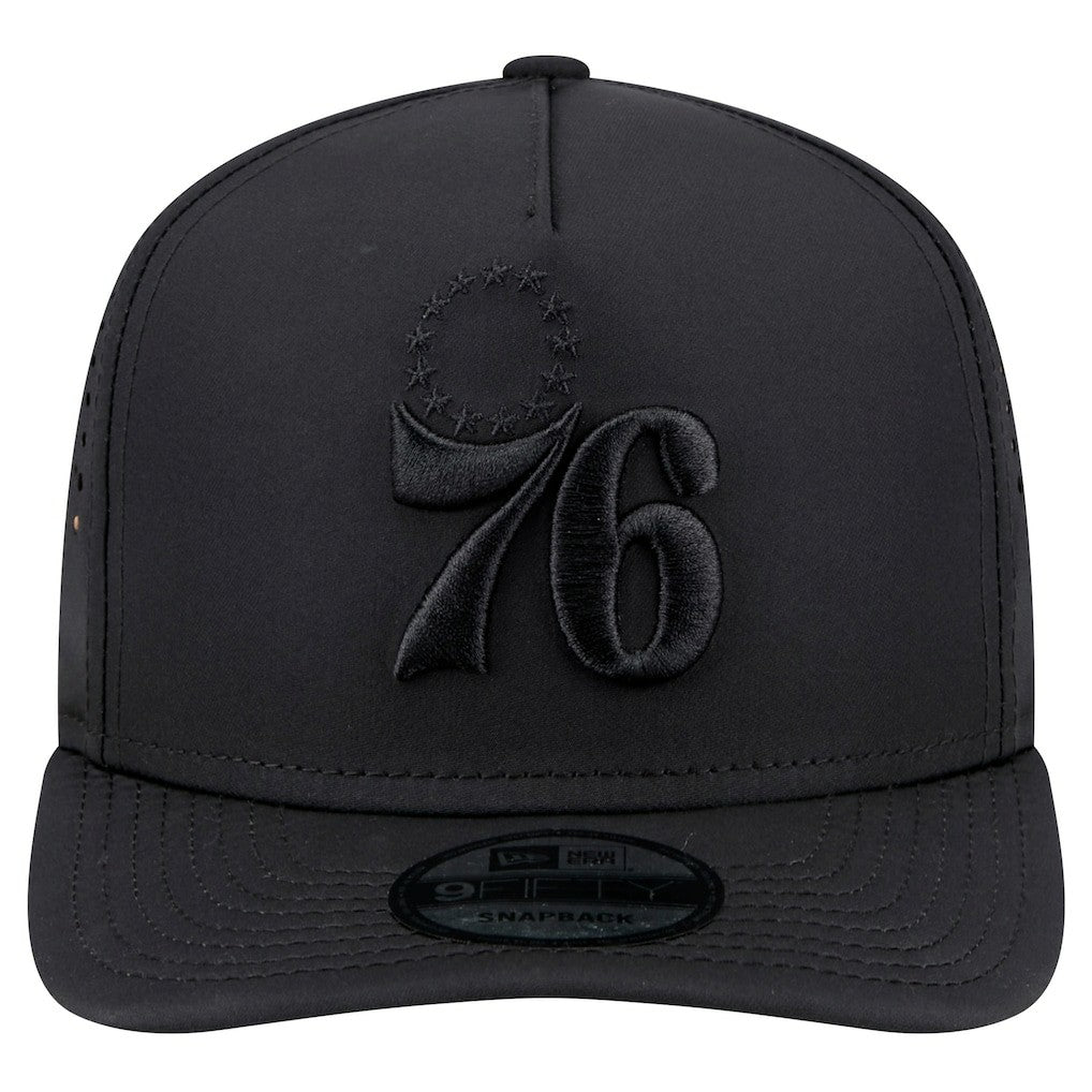 Black Philadelphia 76ers Vented 9FIFTY A-Frame Snapback Hat | NBA