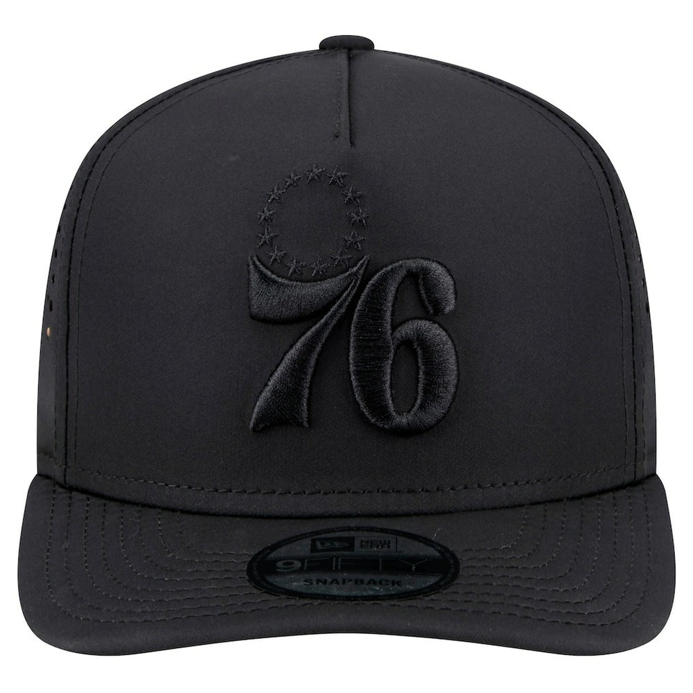 Black Philadelphia 76ers Vented 9FIFTY A-Frame Snapback Hat | NBA
