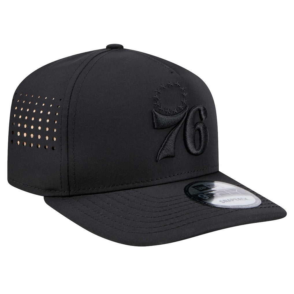 Black Philadelphia 76ers Vented 9FIFTY A-Frame Snapback Hat | NBA