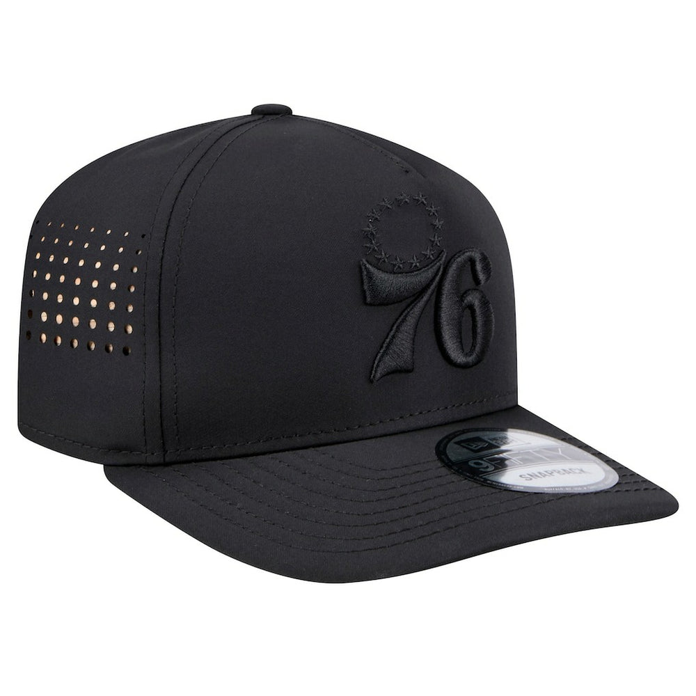 Black Philadelphia 76ers Vented 9FIFTY A-Frame Snapback Hat | NBA