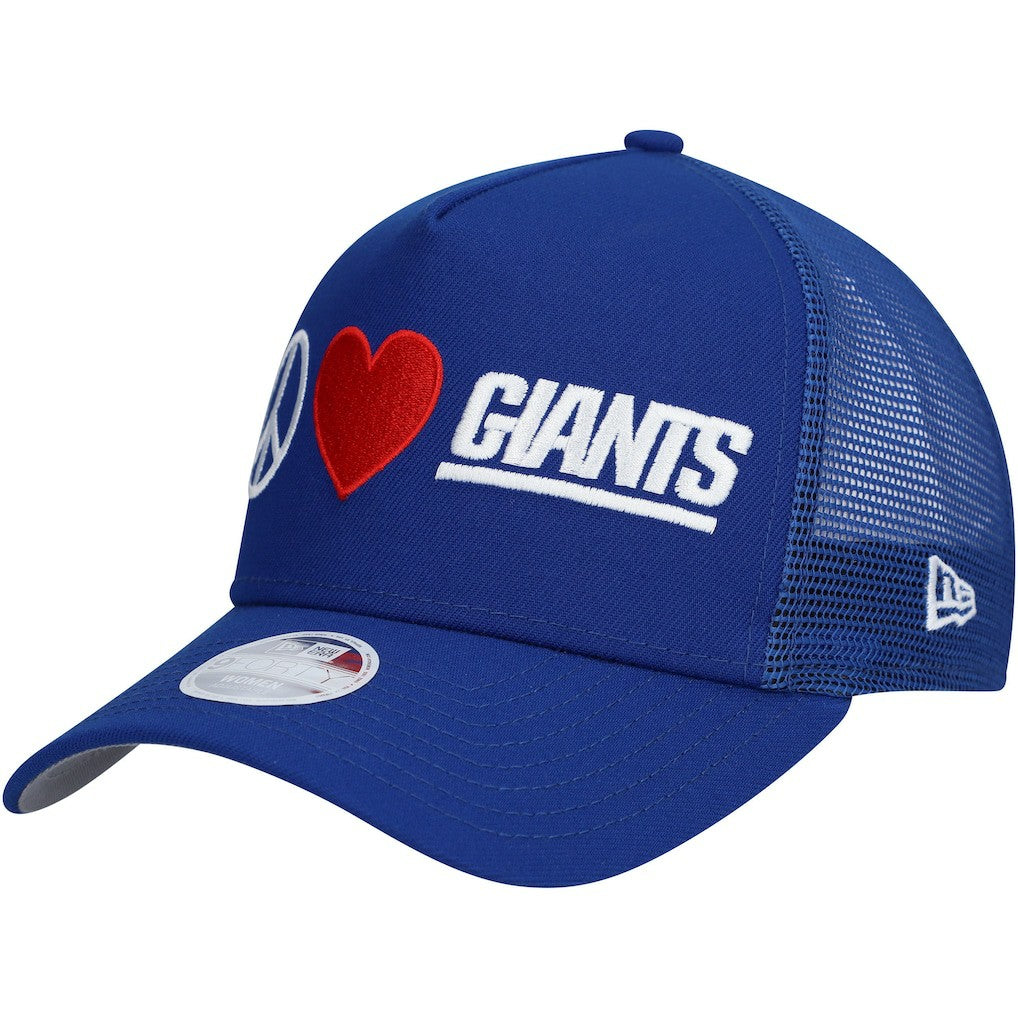 New York Giants Women's Peace & Love Trucker 9FORTY Adjustable Hat | NFL Online