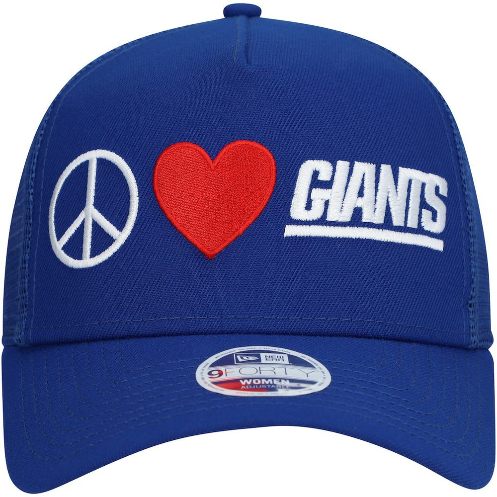 New York Giants Women's Peace & Love Trucker 9FORTY Adjustable Hat | NFL Online