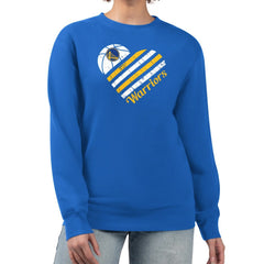 Royal Golden State Warriors G-III 4Her by Carl Banks Women's Heart Graphic Fleece Pullover Sweatshirt sale | NBA