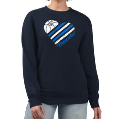 Navy Oklahoma City Thunder G-III 4Her by Carl Banks Women's Heart Graphic Fleece Pullover Sweatshirt | NBA