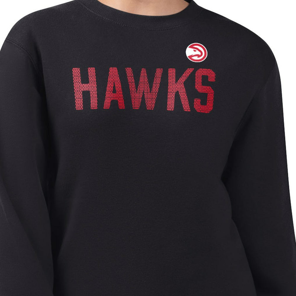 Black Atlanta Hawks G-III 4Her by Carl Banks Women's Dot Print Team Graphic Fleece Pullover Sweatshirt | NBA