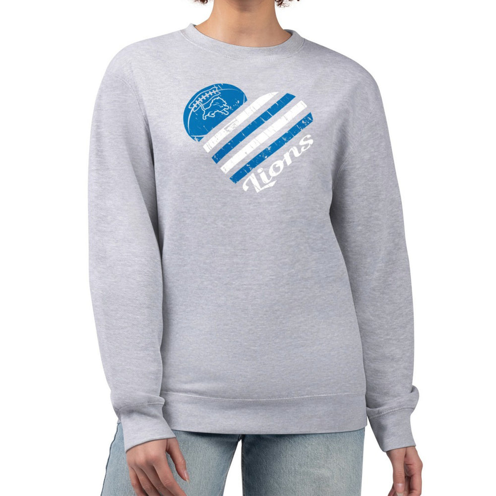 Detroit Lions G-III 4Her by Carl Banks Women's Heart Graphic Fleece Pullover Sweatshirt | NFL Outlet