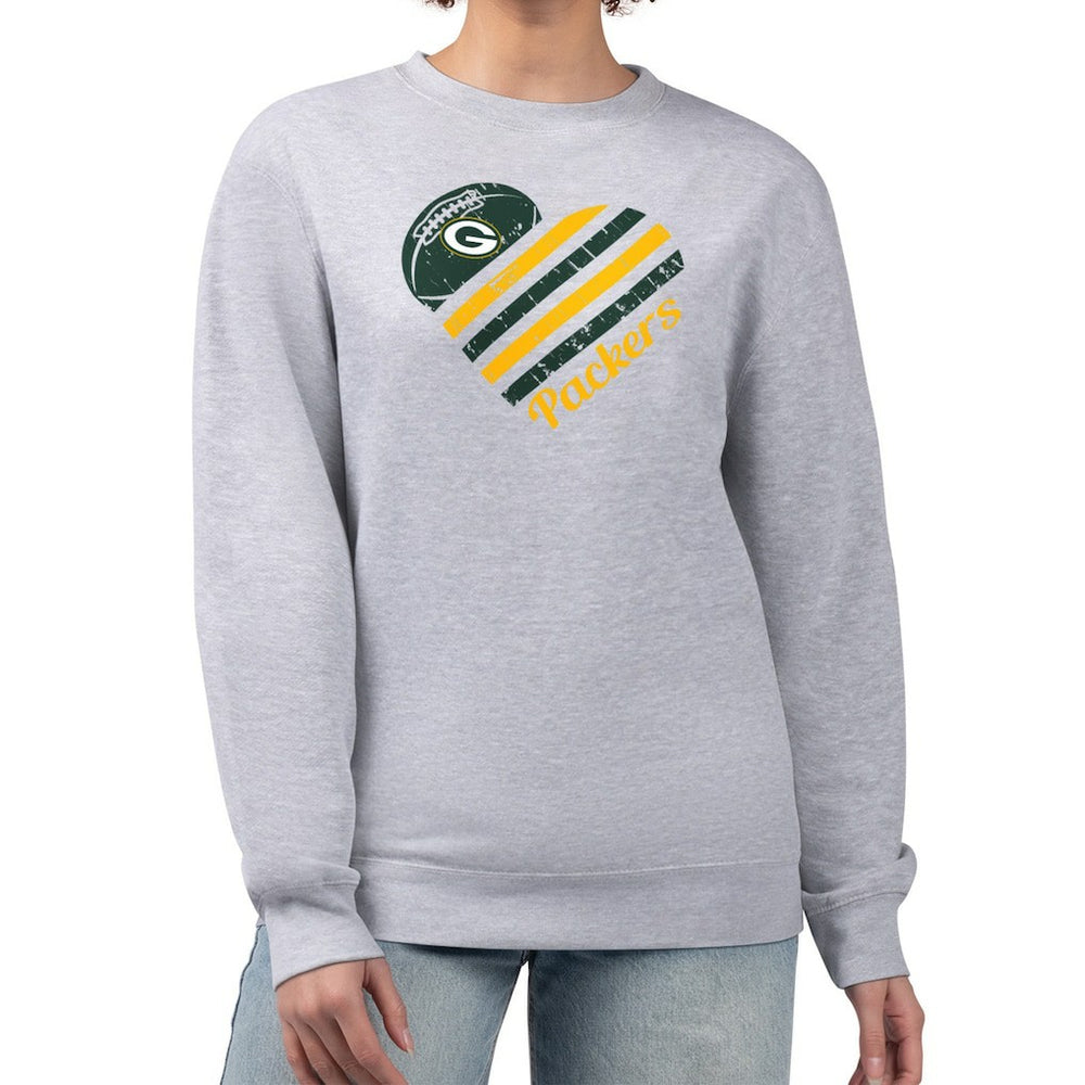 Green Bay Packers G-III 4Her by Carl Banks Women's Heart Graphic Fleece Pullover Sweatshirt | NFL New