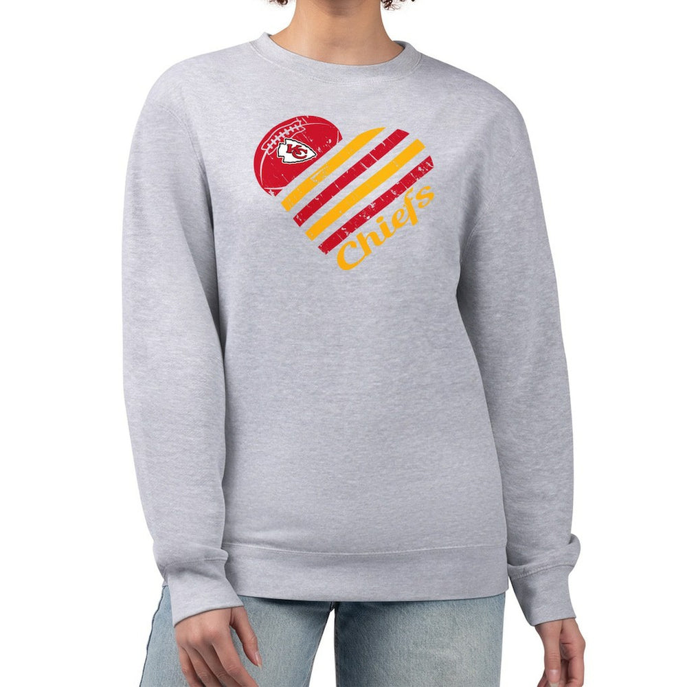 Kansas City Chiefs G-III 4Her by Carl Banks Women's Heart Graphic Fleece Pullover Sweatshirt | NFL Online