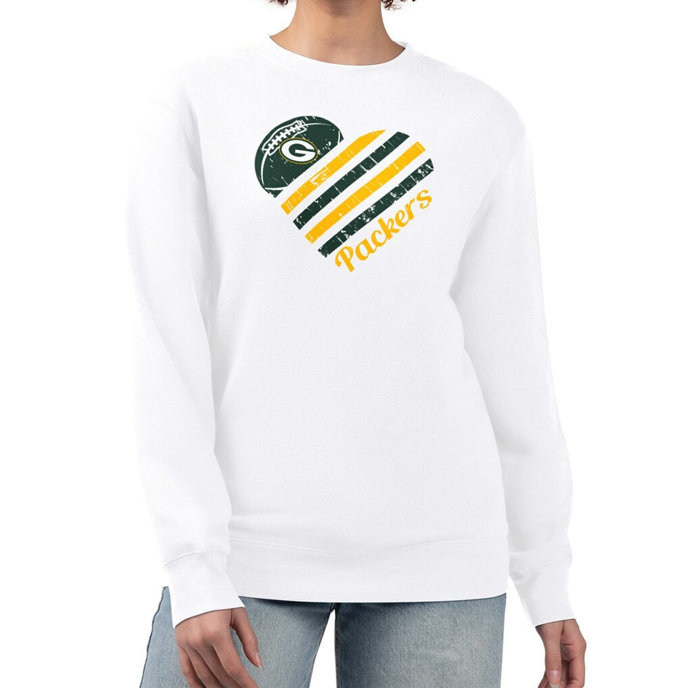 Green Bay Packers G-III 4Her by Carl Banks Women's Heart Graphic Fleece Pullover Sweatshirt | NFL Discount