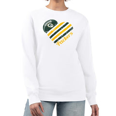Green Bay Packers G-III 4Her by Carl Banks Women's Heart Graphic Fleece Pullover Sweatshirt | NFL Discount