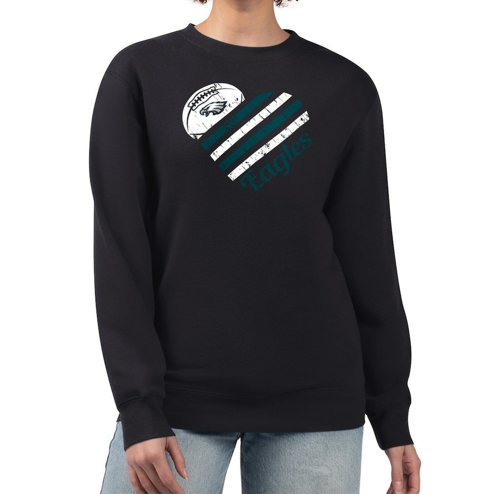 Philadelphia Eagles G-III 4Her by Carl Banks Women's Heart Graphic Fleece Pullover Sweatshirt | NFL Outlet