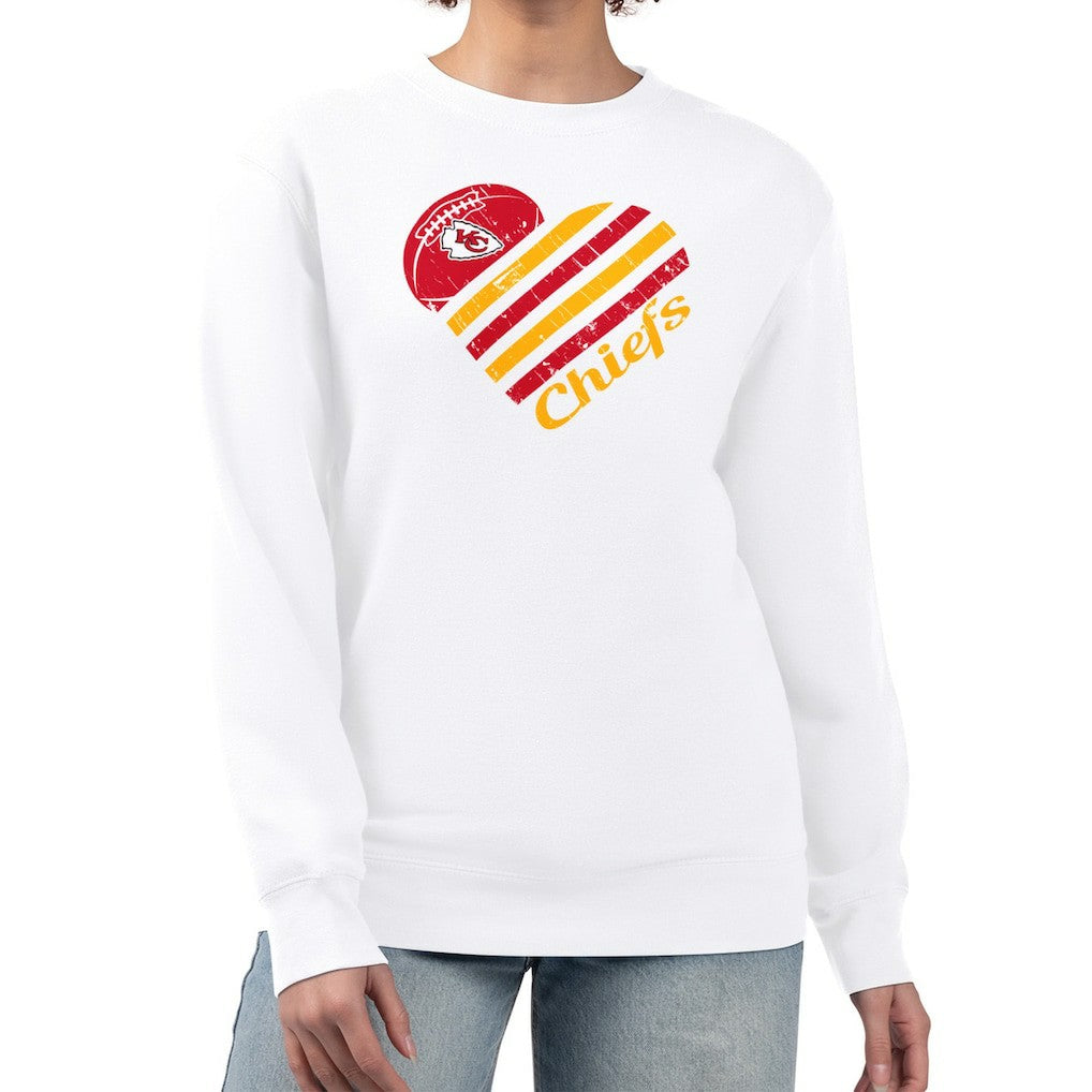 Kansas City Chiefs G-III 4Her by Carl Banks Women's Heart Graphic Fleece Pullover Sweatshirt | NFL Hot