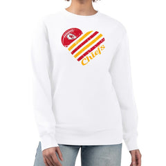 Kansas City Chiefs G-III 4Her by Carl Banks Women's Heart Graphic Fleece Pullover Sweatshirt | NFL Hot