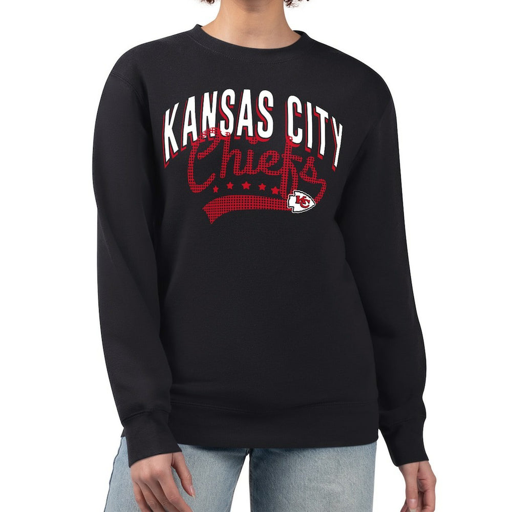 Kansas City Chiefs G-III 4Her by Carl Banks Women's Filigree Logo Graphic Fleece Pullover Sweatshirt | NFL Discount