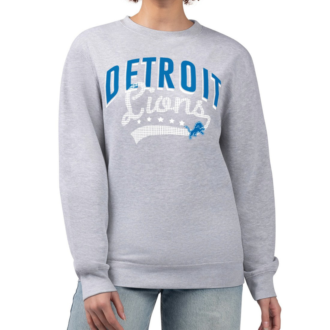 Detroit Lions G-III 4Her by Carl Banks Women's Filigree Logo Graphic Fleece Pullover Sweatshirt | NFL Hot