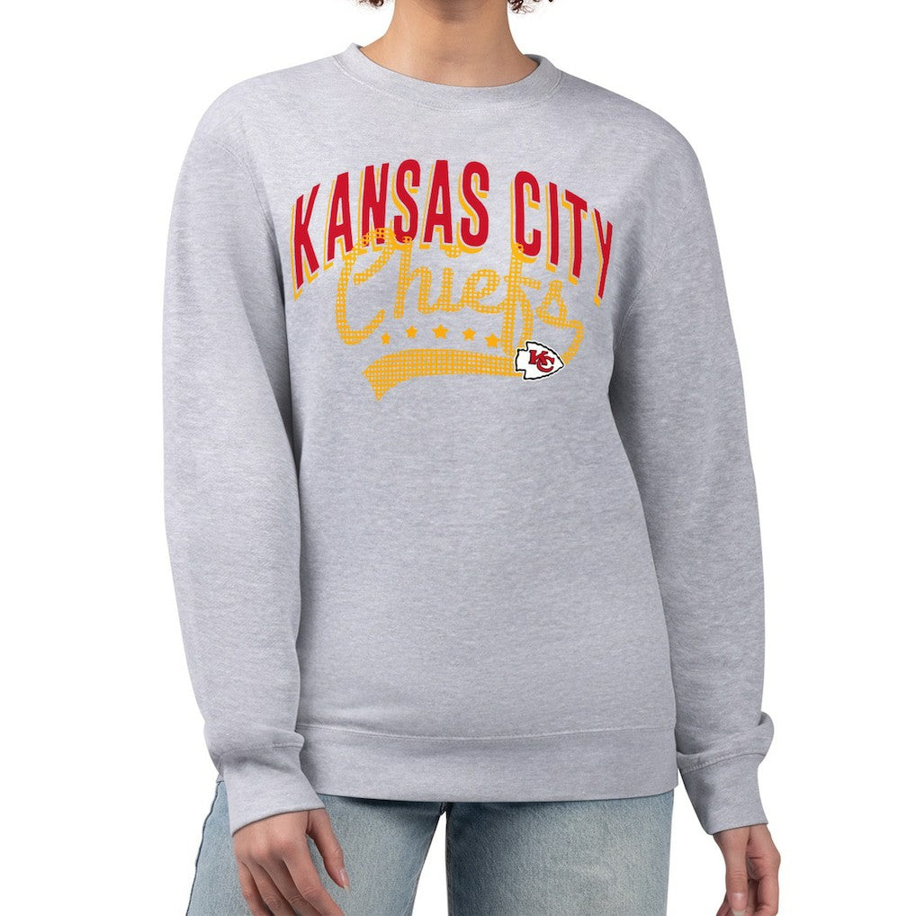 Kansas City Chiefs G-III 4Her by Carl Banks Women's Filigree Logo Graphic Fleece Pullover Sweatshirt | NFL Hot
