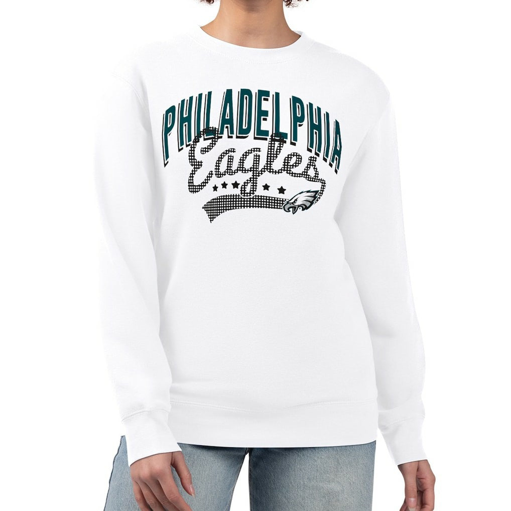 Philadelphia Eagles G-III 4Her by Carl Banks Women's Filigree Logo Graphic Fleece Pullover Sweatshirt | NFL New