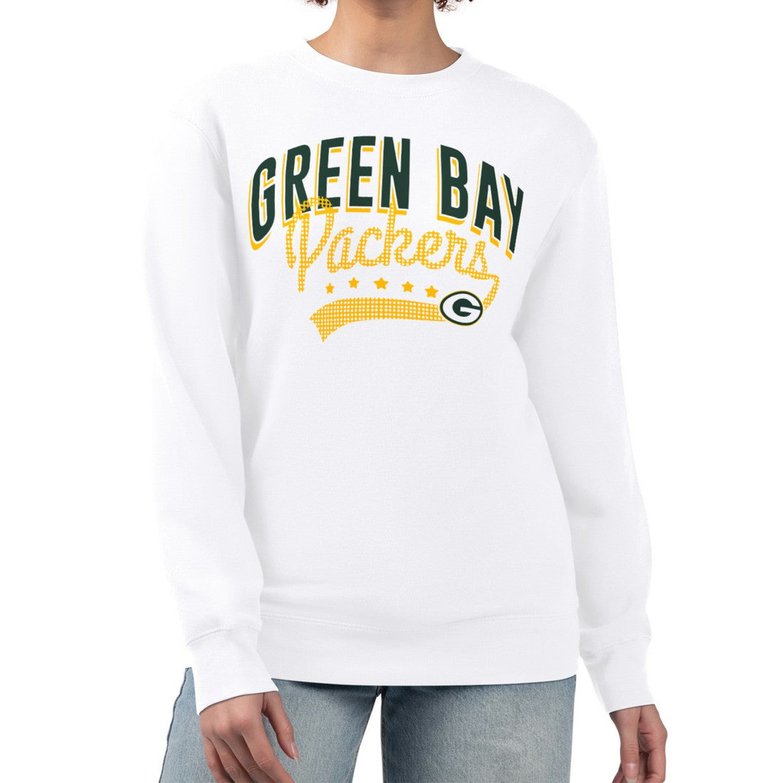 Green Bay Packers G-III 4Her by Carl Banks Women's Filigree Logo Graphic Fleece Pullover Sweatshirt | NFL Hot