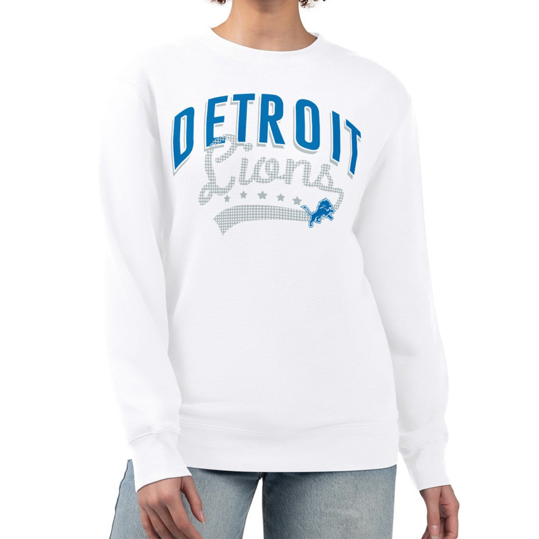 Detroit Lions G-III 4Her by Carl Banks Women's Filigree Logo Graphic Fleece Pullover Sweatshirt | NFL Hot
